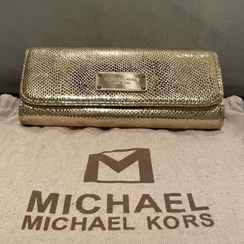 Michael Kors Gold Clutch